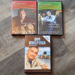 3 dvds Cesar Millan Mastering Leadership Series Vol. 1&2 and Dog Whisper DVD